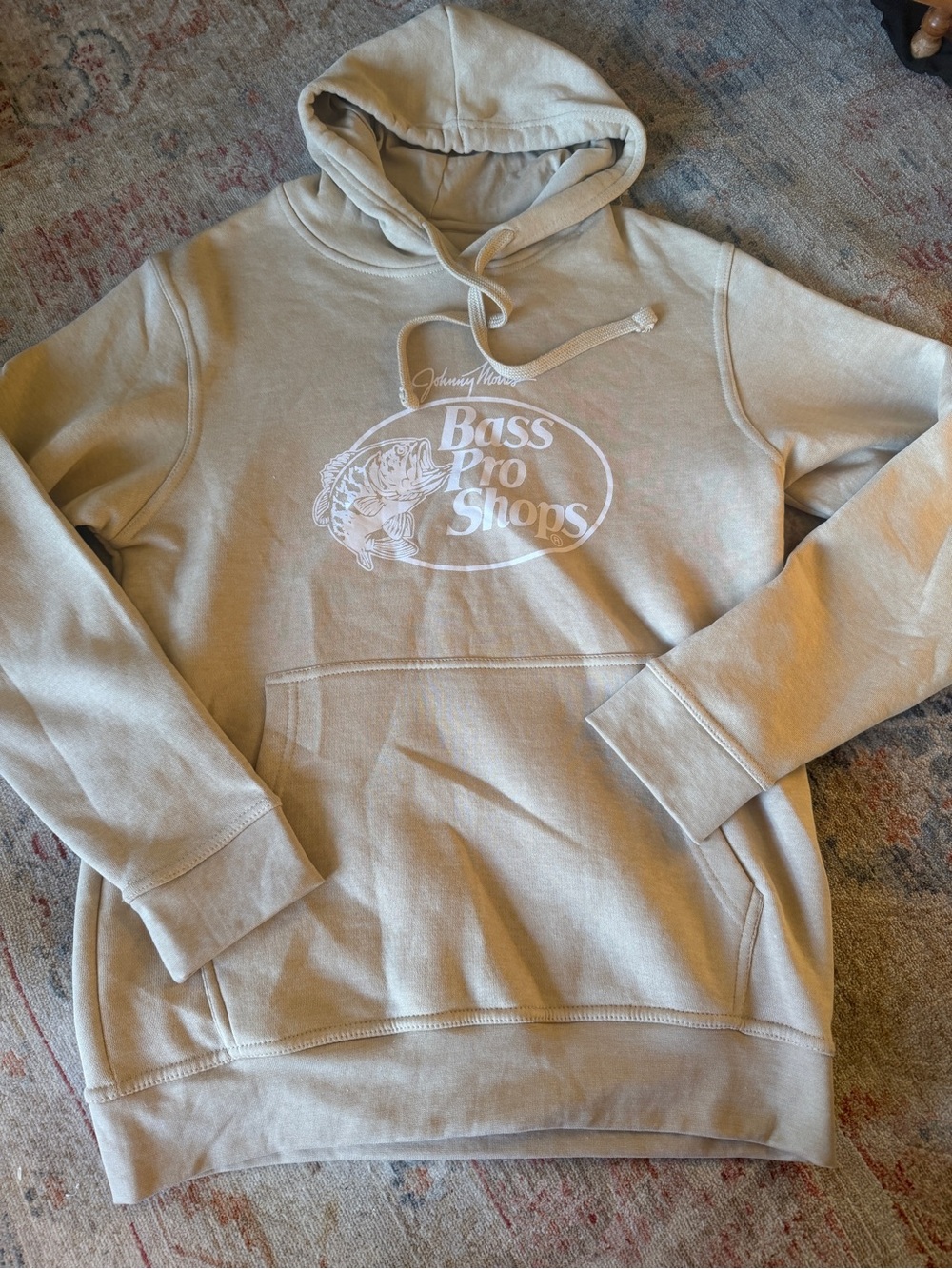 Bass Pro Shops Men's Crewneck Hoodie in Sandstone with White Logo